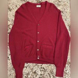 Vintage Lahmar Red Sweater Cardigan Men’s Size XL Made In USA